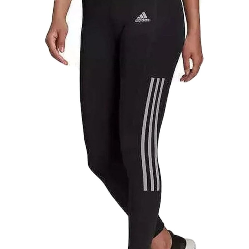 adidas Womens Lightweight High Rise 3-Stripe Mesh Leggings